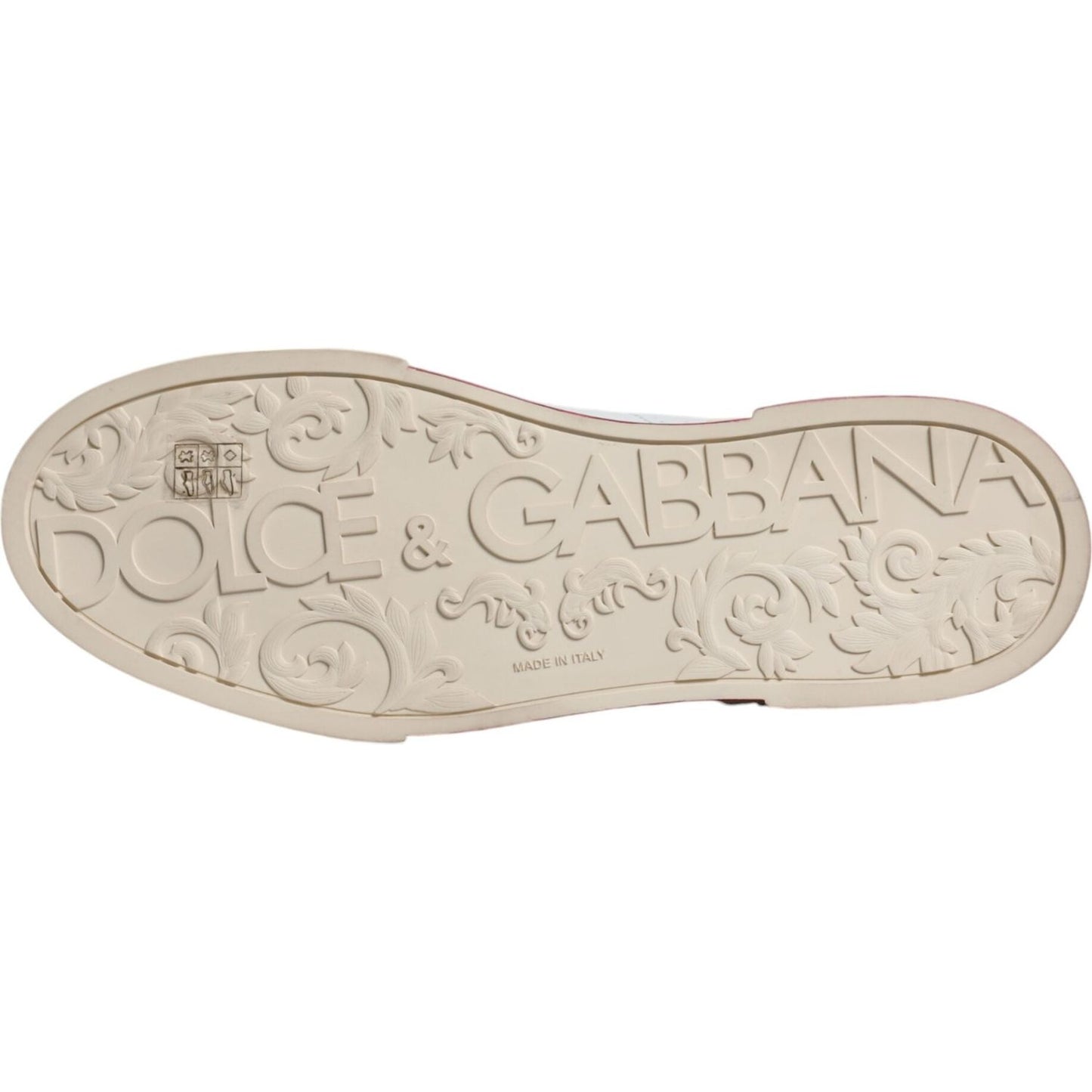 Dolce & Gabbana White Red Perforated Low Top Sneakers Shoes