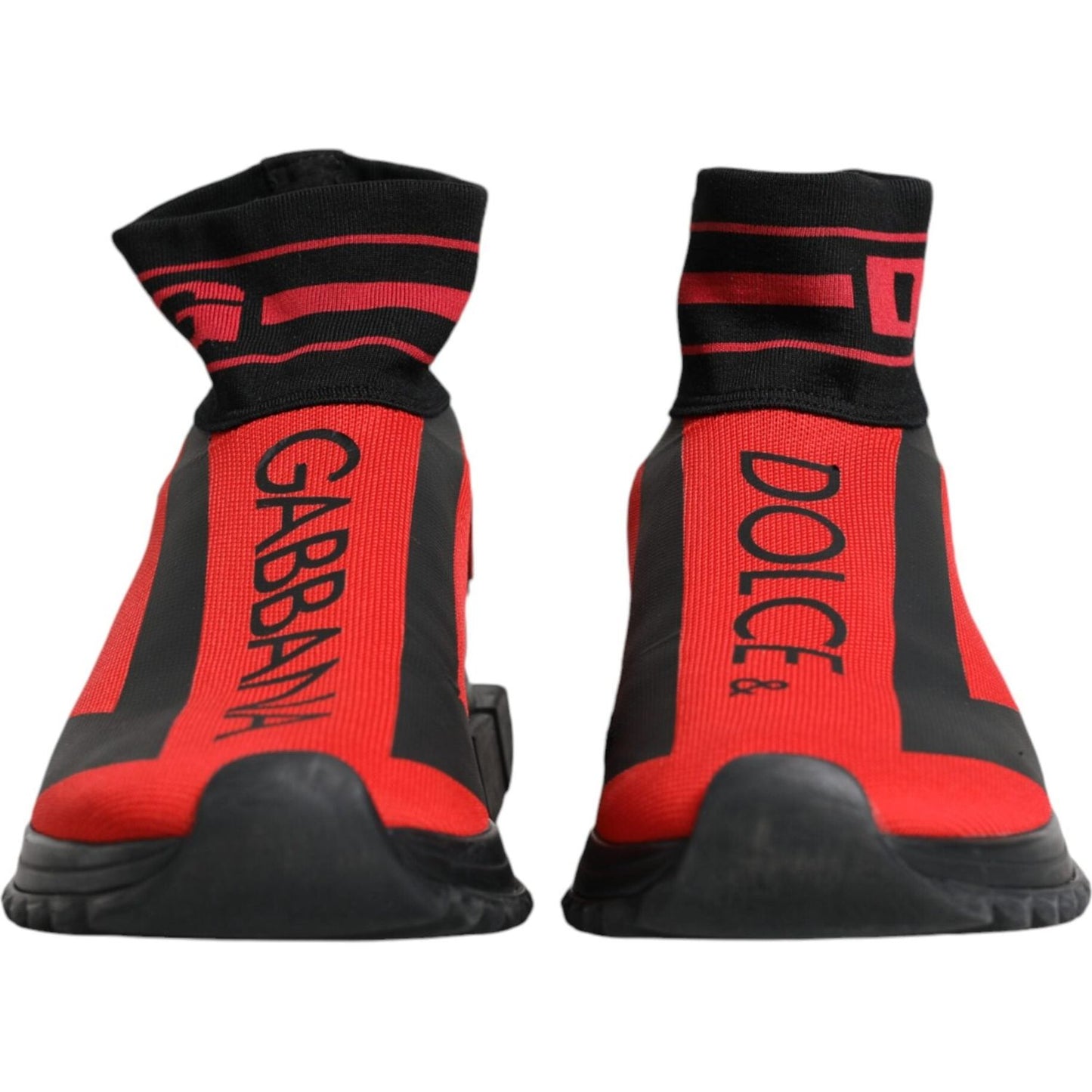 Dolce & Gabbana Red Black High Top Sorrento Sneakers Shoes