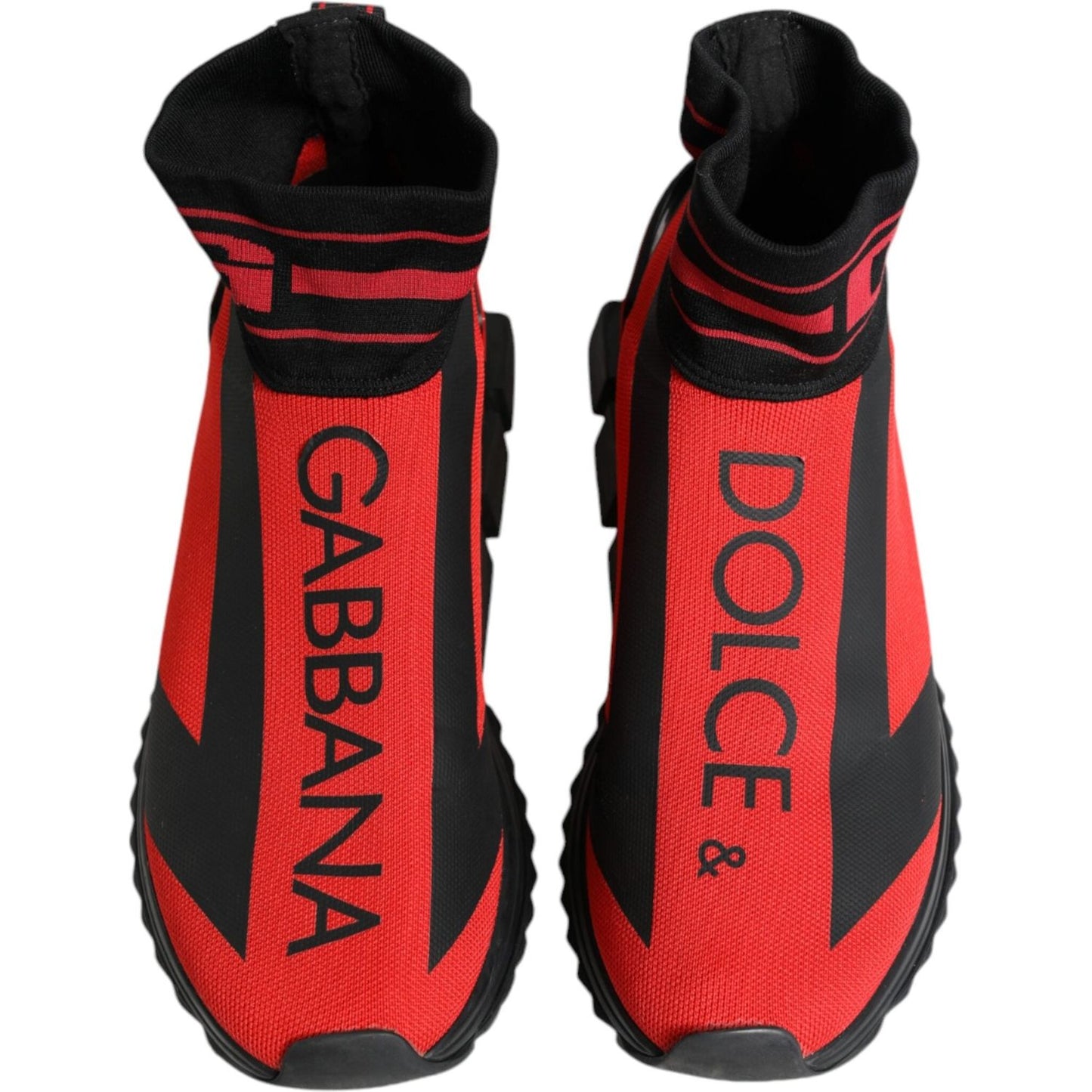 Dolce & Gabbana Red Black High Top Sorrento Sneakers Shoes