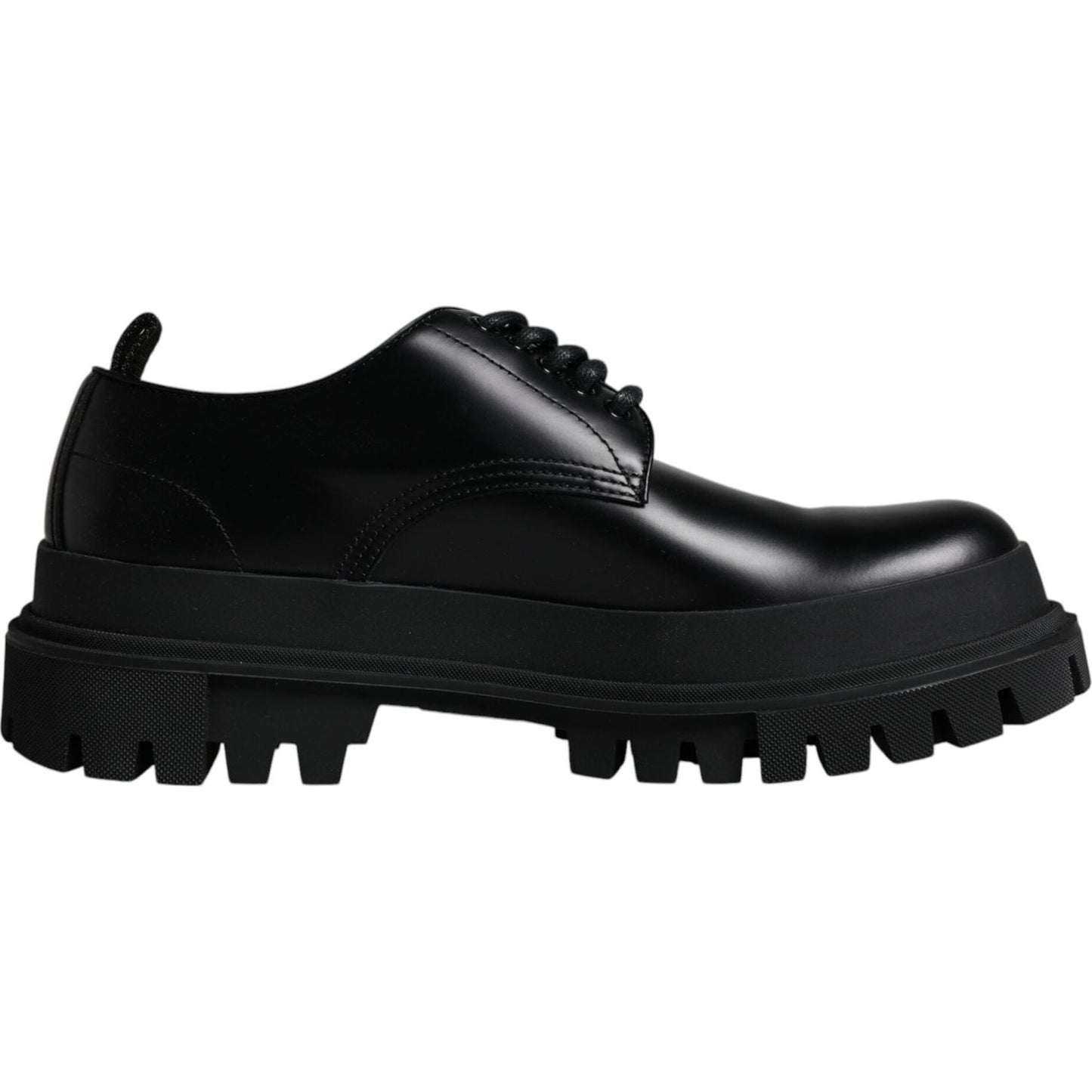 Dolce & Gabbana Black Leather Lace Up Trekking Dress Shoes Dolce & Gabbana