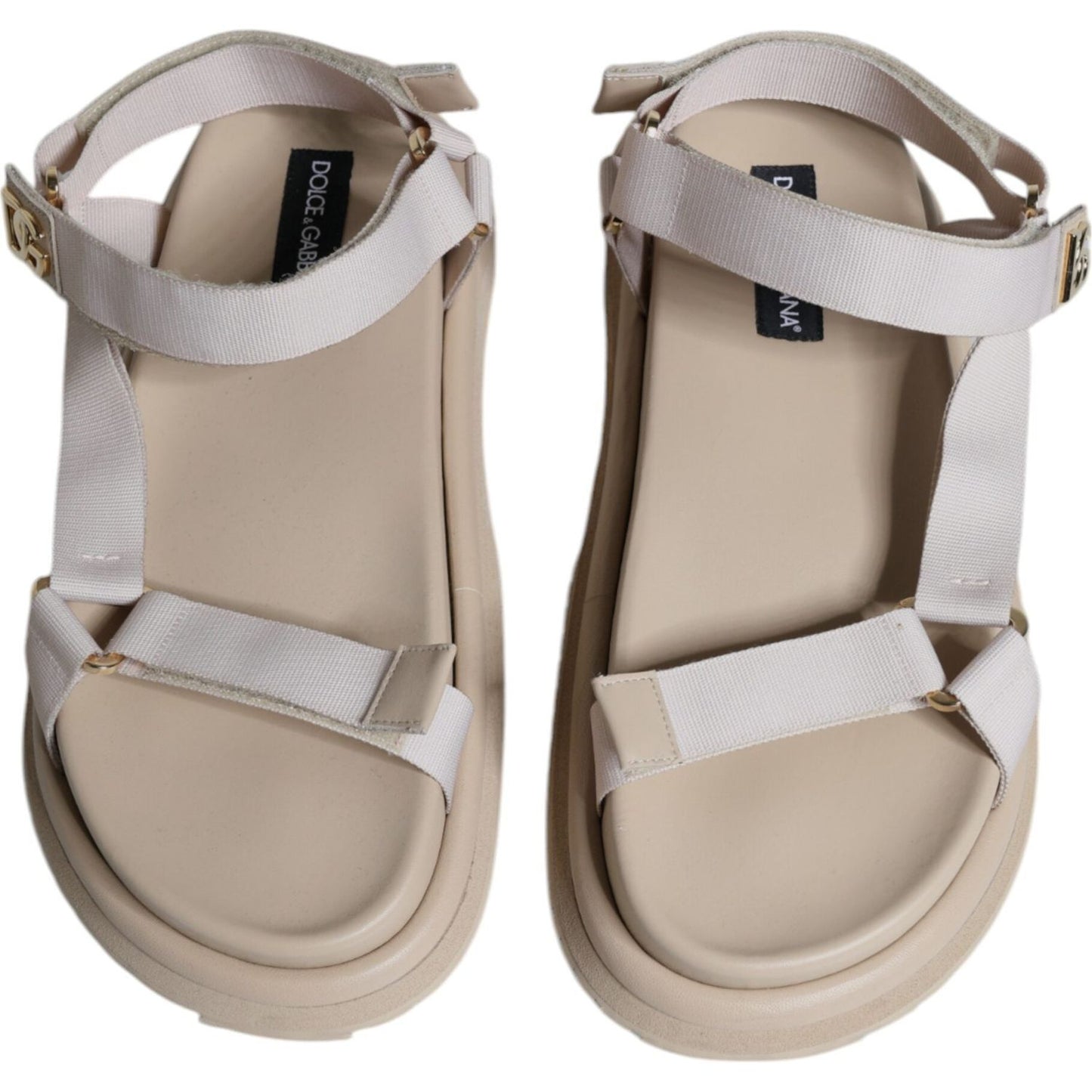 Dolce & Gabbana Beige Nappa Devotion Strap Men Sandals Shoes Dolce & Gabbana