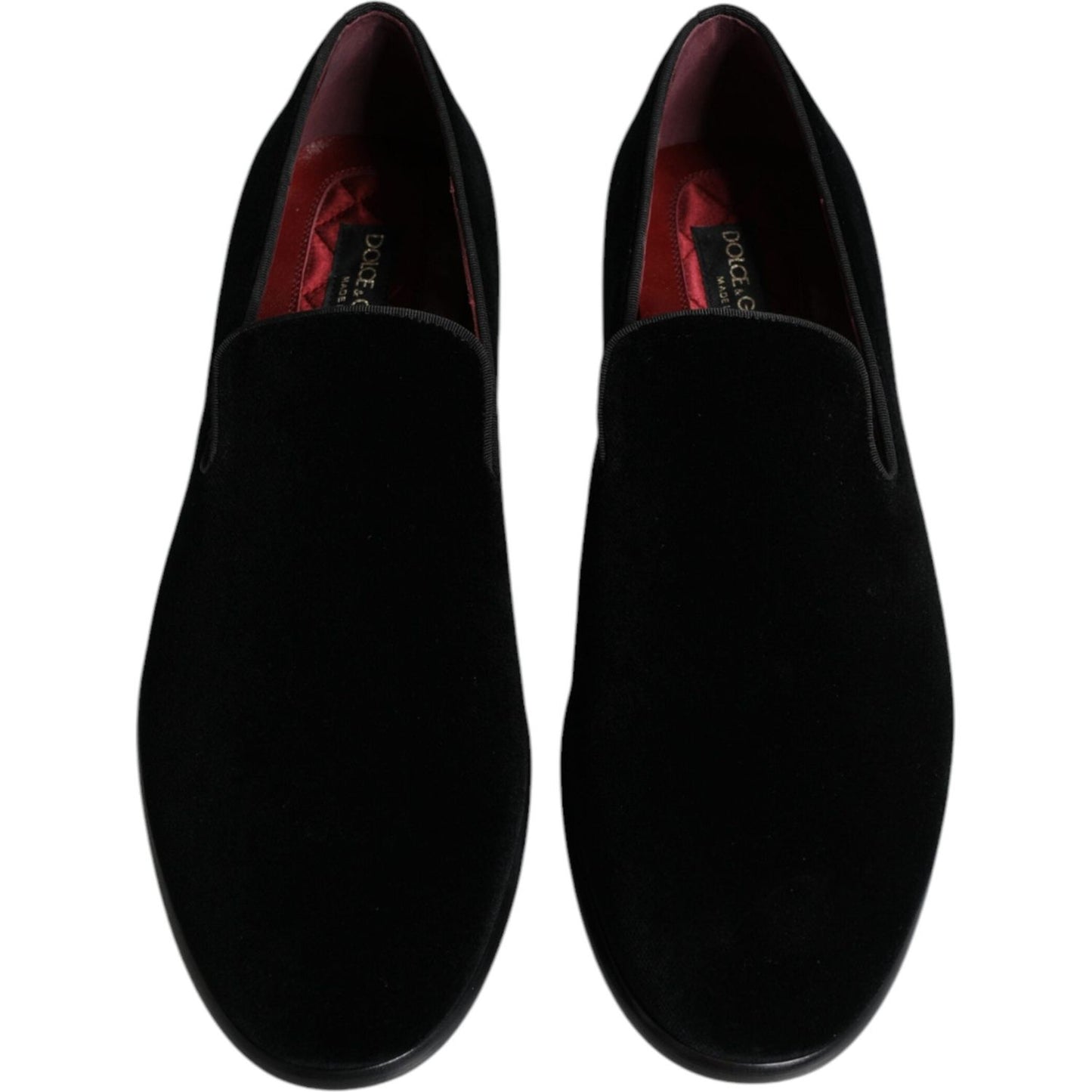 Dolce & Gabbana Black Suede Leather Slippers Loafers Shoes Dolce & Gabbana