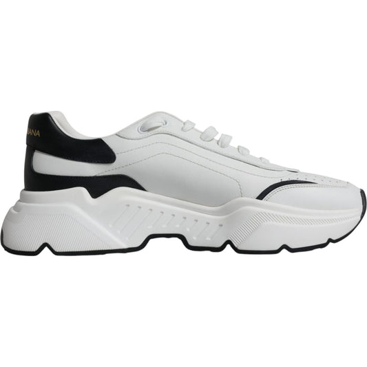 Dolce & Gabbana White Black DAYMASTER Leather Sneakers Shoes