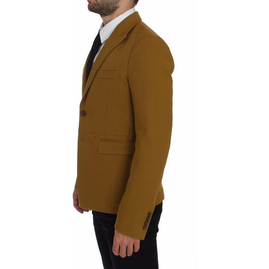 Dolce & Gabbana Elegant Yellow Cotton Blend Casual Blazer Dolce & Gabbana