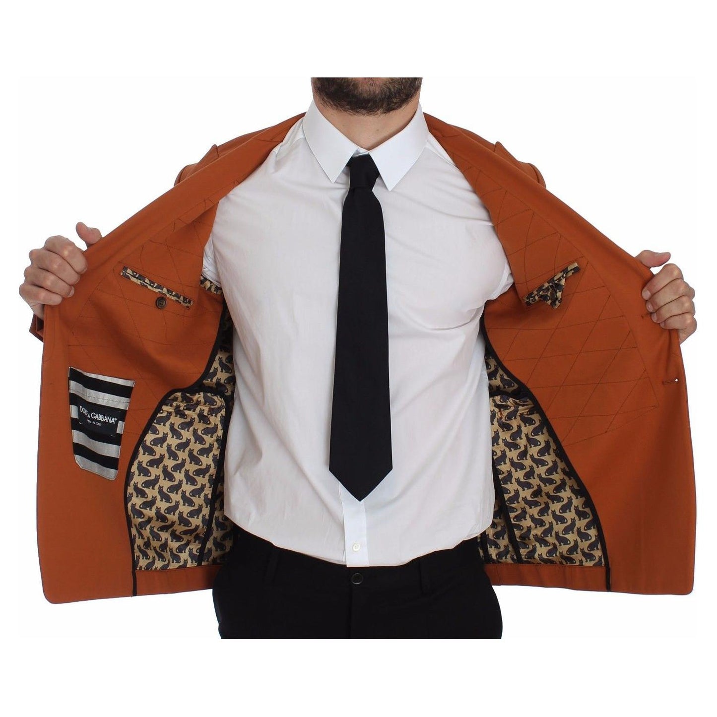 Dolce & Gabbana Elegant Orange Casual Cotton Blend Blazer Dolce & Gabbana