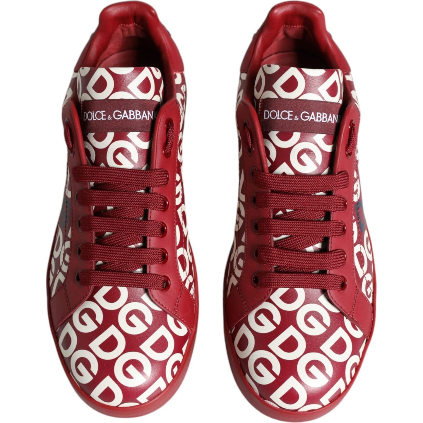 Dolce & Gabbana White Red Leather DG Mania Sneakers Shoes Dolce & Gabbana