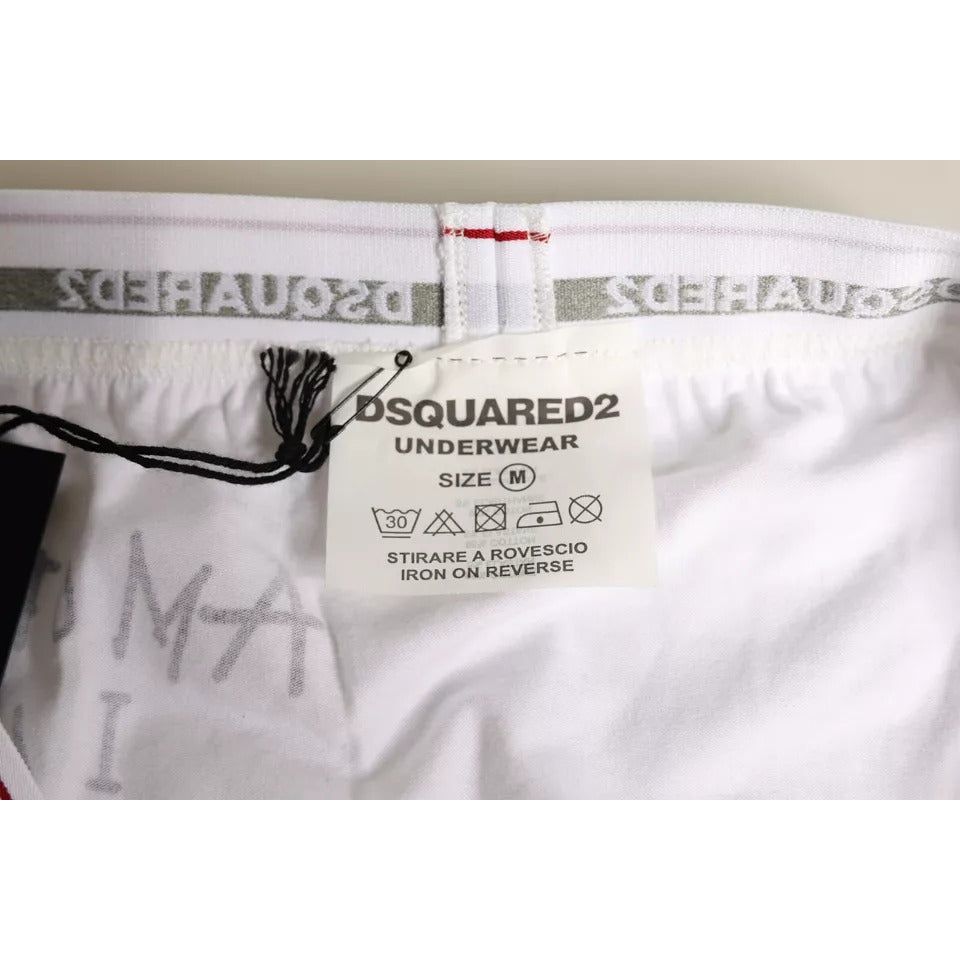 Dsquared² White Cotton Stretch Women Mid Waist Panty Underwear Dsquared²