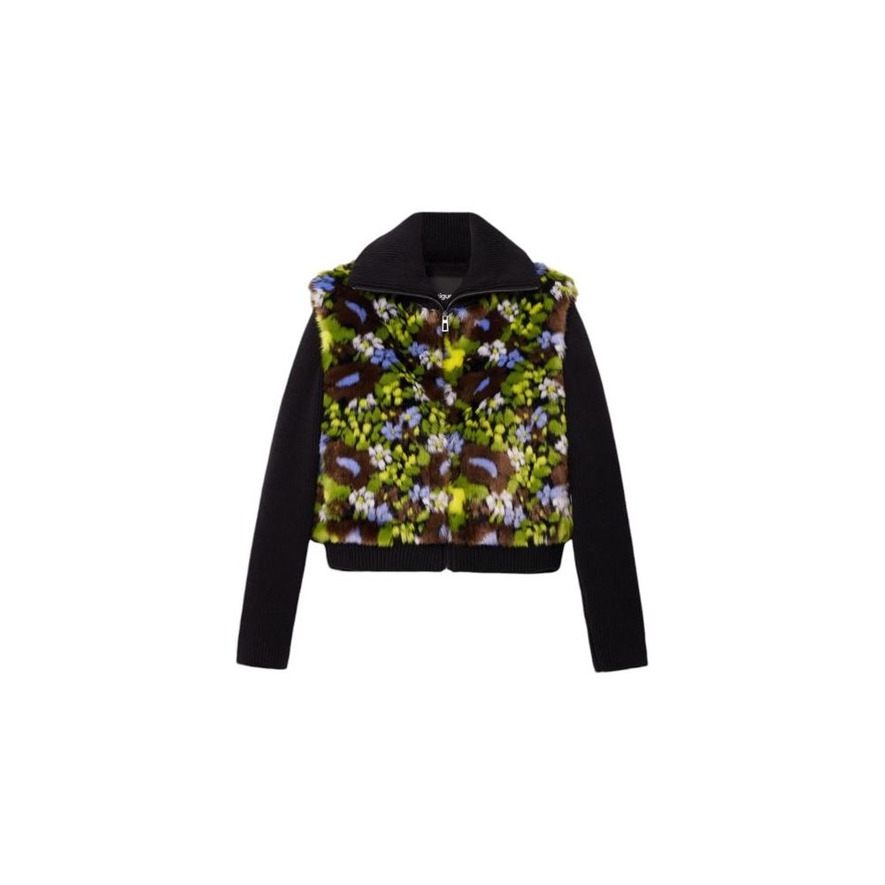 Desigual Black Cotton Jackets & Coat Desigual