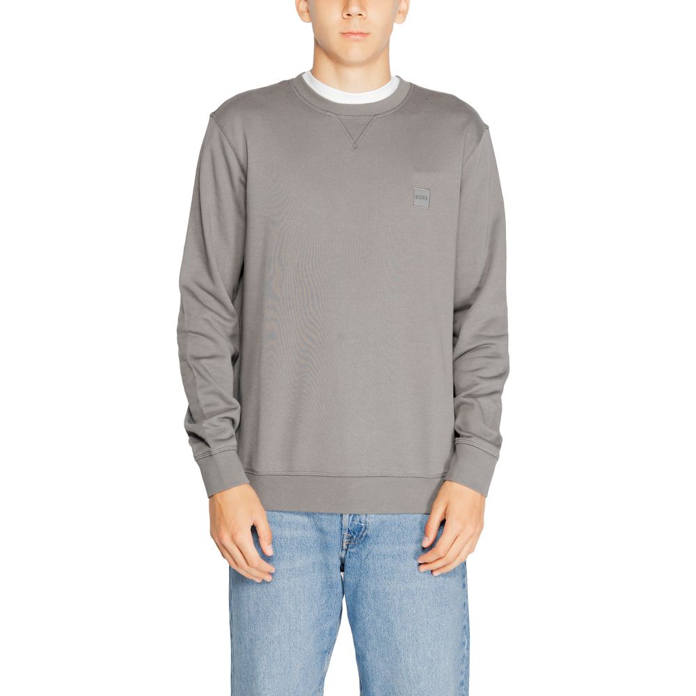 Hugo Boss Gray Cotton Sweater Hugo Boss