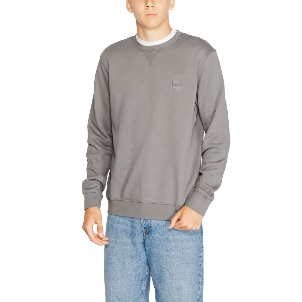 Hugo Boss Gray Cotton Sweater Hugo Boss