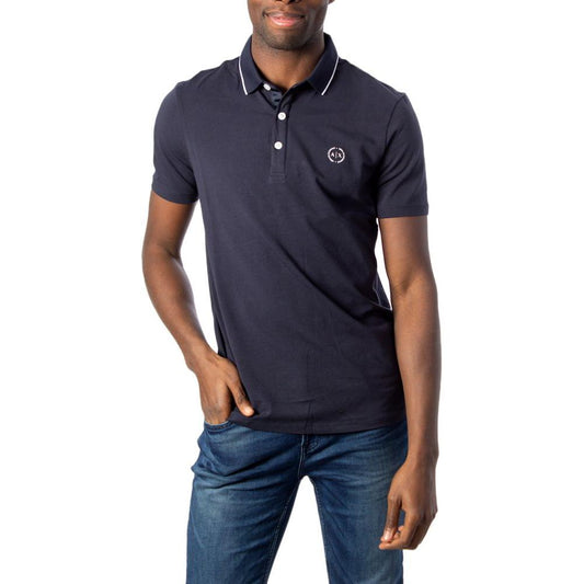 Armani Exchange Blue Cotton Polo Shirt Armani Exchange