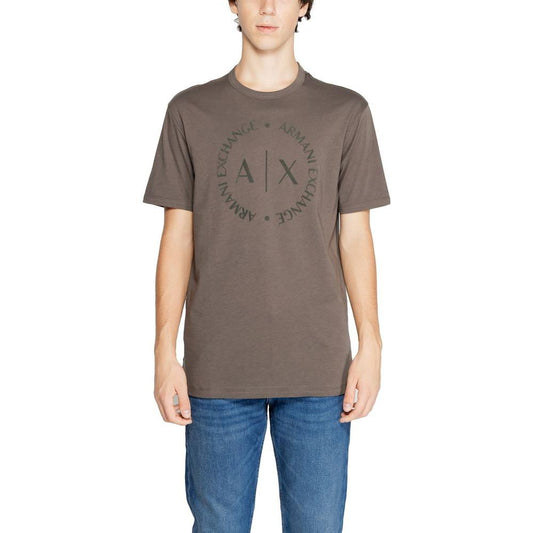 Armani Exchange Brown Cotton T-Shirt