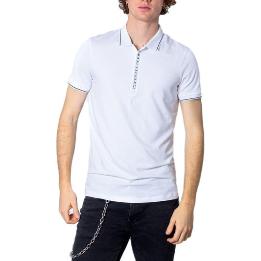 Armani Exchange White Cotton Polo Shirt