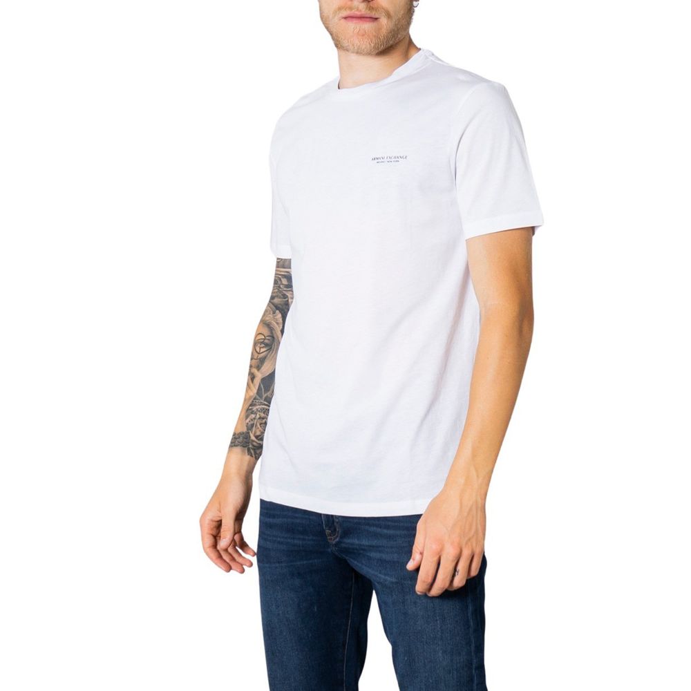 Armani Exchange White Cotton T-Shirt Armani Exchange