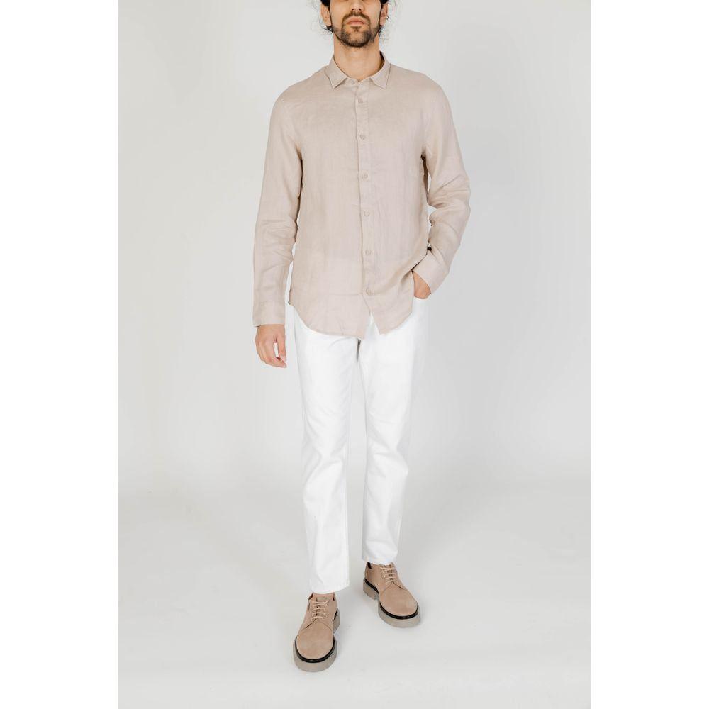 Armani Exchange Beige Linen Shirt Armani Exchange