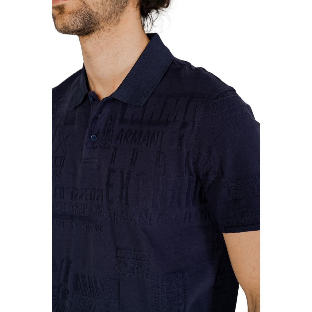 Armani Exchange Blue Cotton Polo Shirt Armani Exchange