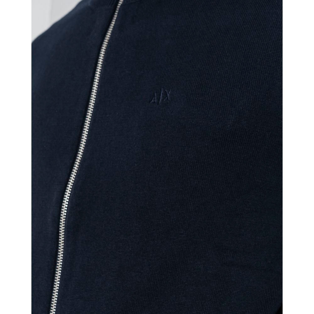 Armani Exchange Blue Cotton Cardigan