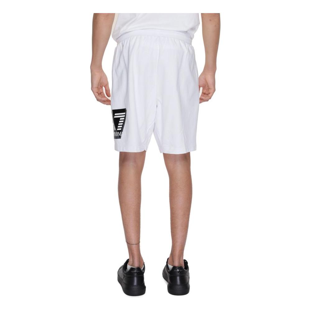 EA7 Emporio Armani White Cotton Short EA7 Emporio Armani