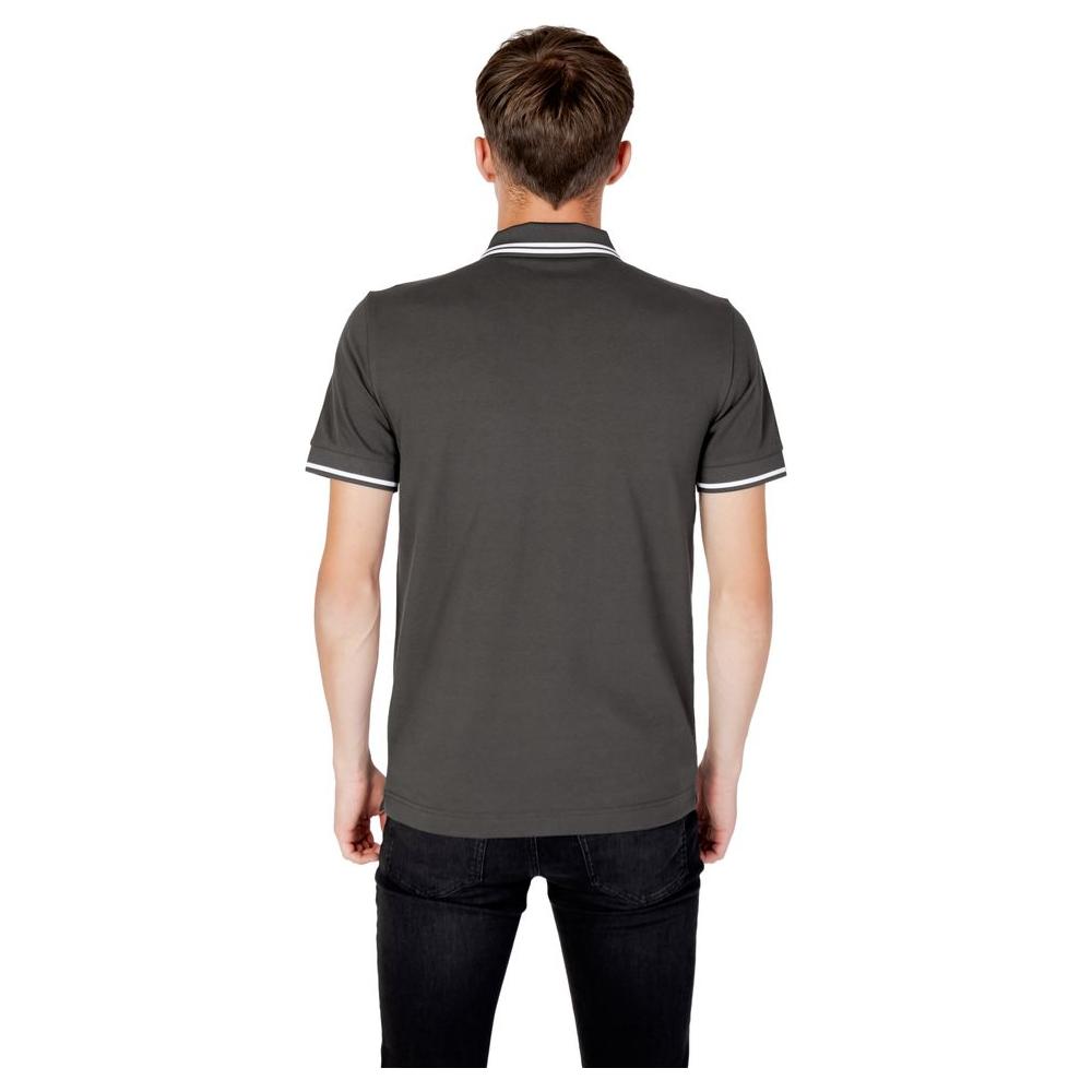 EA7 Emporio Armani Gray Cotton Polo Shirt EA7 Emporio Armani