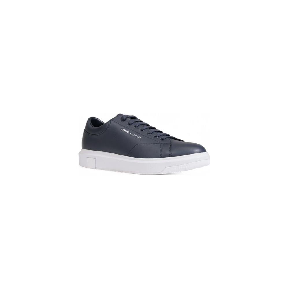 Armani Exchange Blue Leather Sneaker Armani Exchange