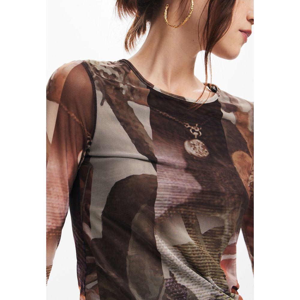 Desigual Brown Polyester Tops & T-Shirt Desigual