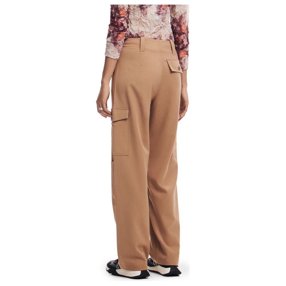 Desigual Beige Polyester Jeans & Pant Desigual