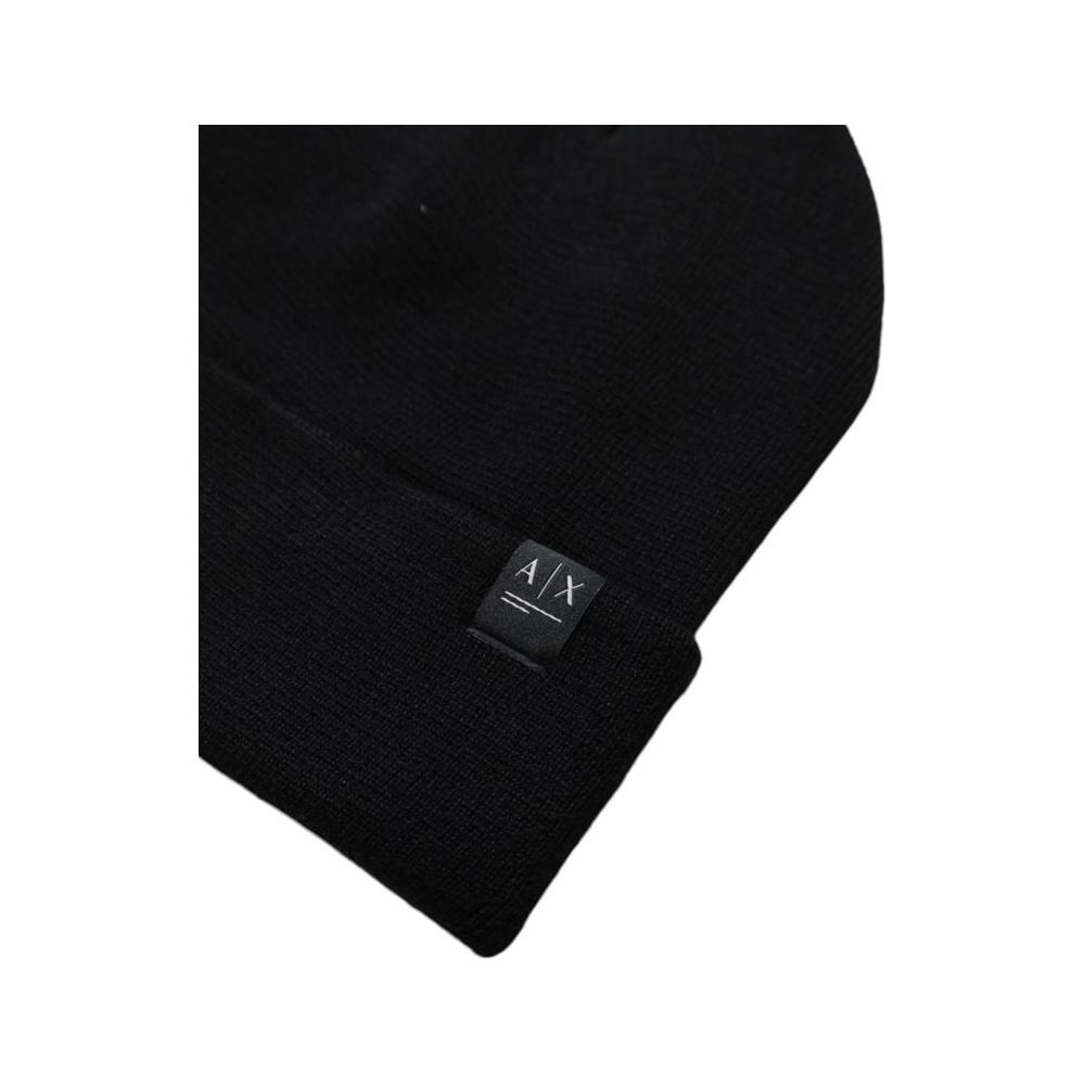 Armani Exchange Black Polyester Hats & Cap Armani Exchange