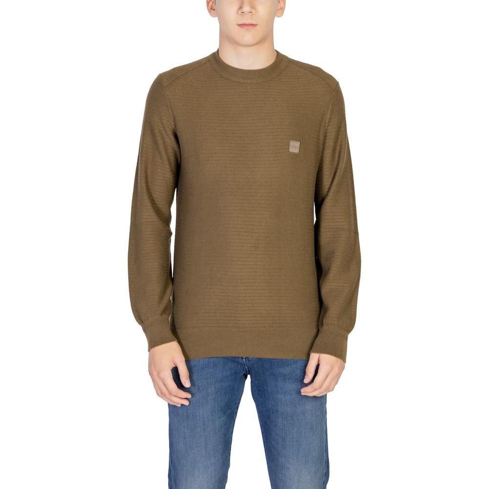 Hugo Boss Green Cotton Sweater Hugo Boss