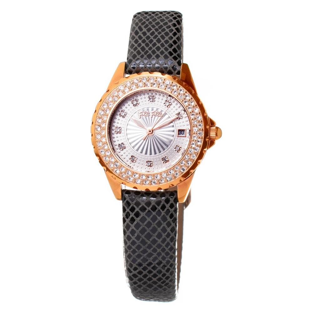 Folli Follie Black Leather Watch Folli Follie