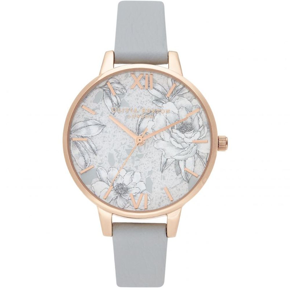 Olivia Burton Gray Artificial Leather Dress Watch Olivia Burton