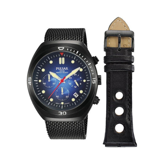 Pulsar Black Steel Watch Pulsar