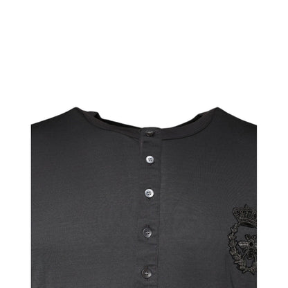 Dolce & Gabbana Gray Crown Bee Embroidery Pullover Sweater
