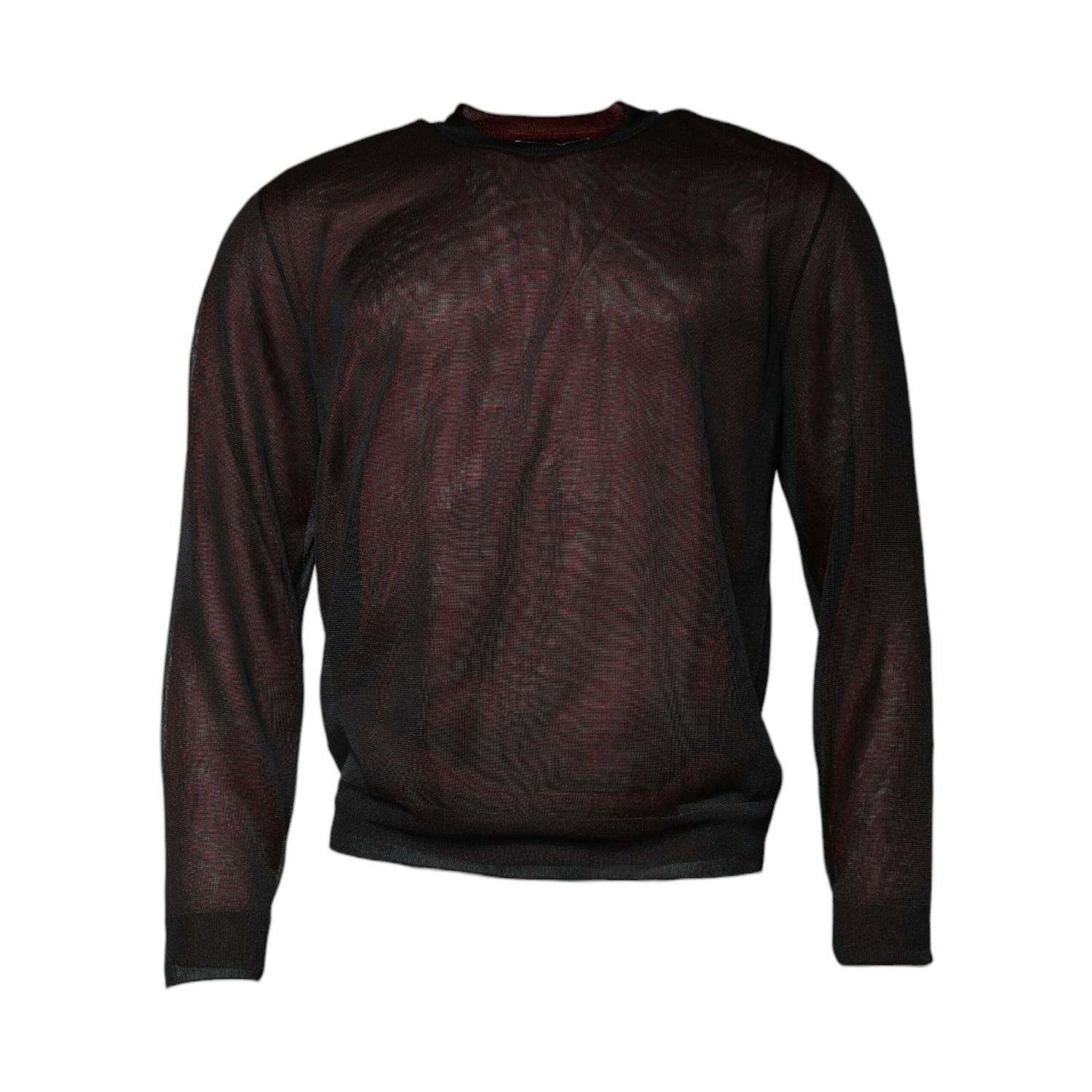 Dolce & Gabbana Maroon Polyester Crew Neck Pullover Sweater