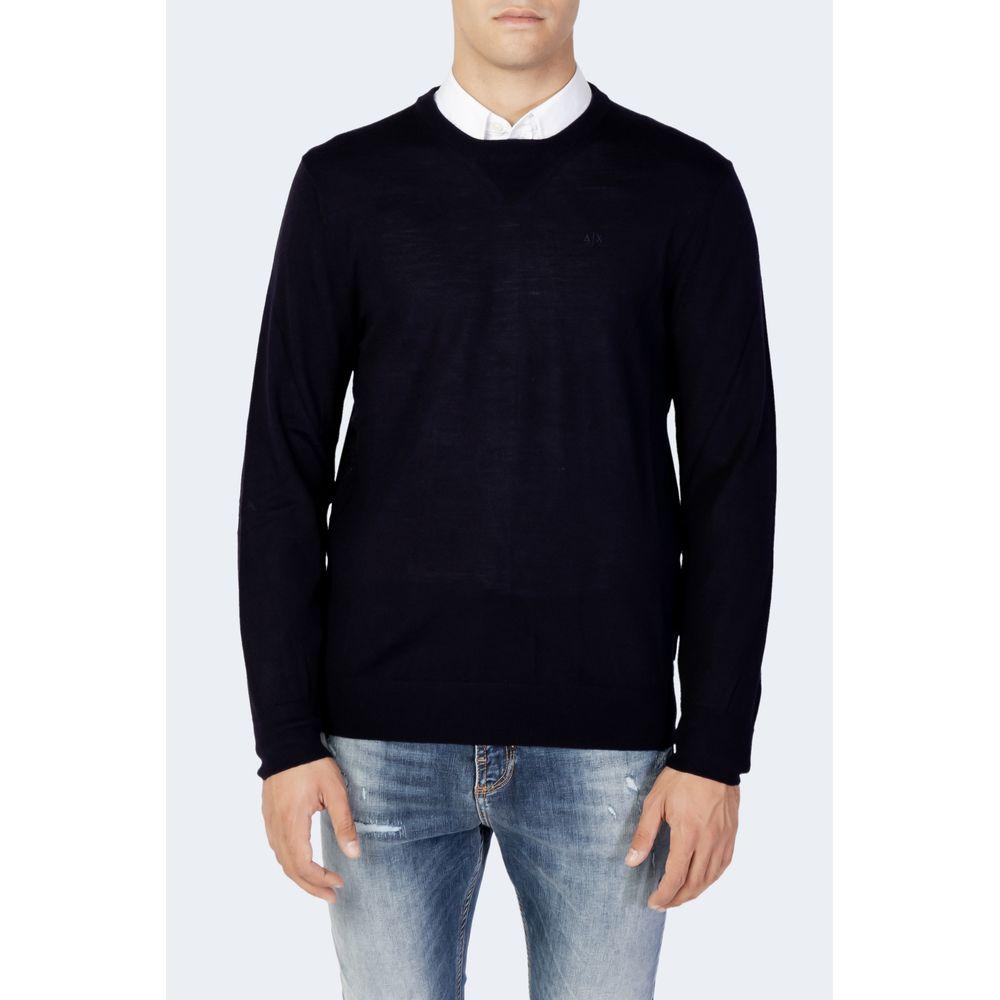 Armani Exchange Blue Wool T-Shirt Armani Exchange