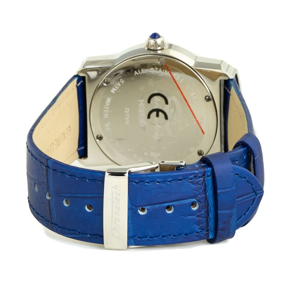 Chronotech Blue Leather Dress Watch