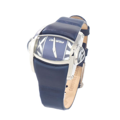 Chronotech Blue Leather Dress Watch