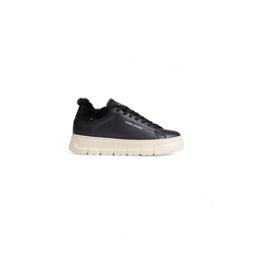 Crime London Black Leather Chunky Sneakers Crime London