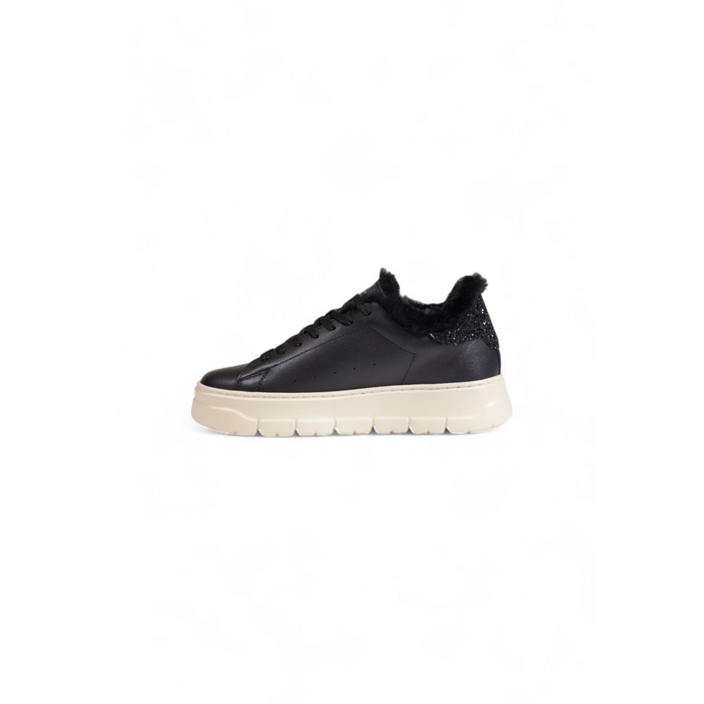 Crime London Black Leather Chunky Sneakers Crime London