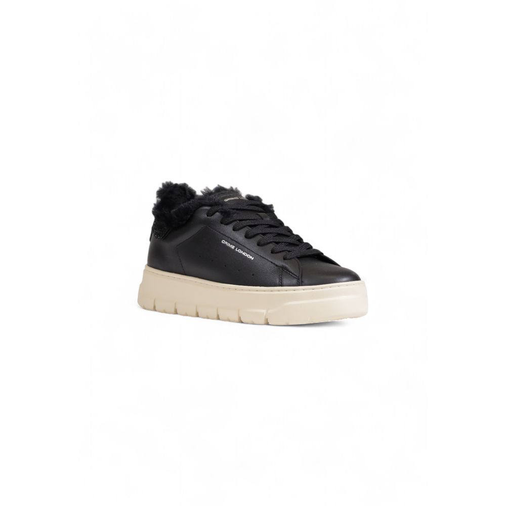 Crime London Black Leather Chunky Sneakers Crime London