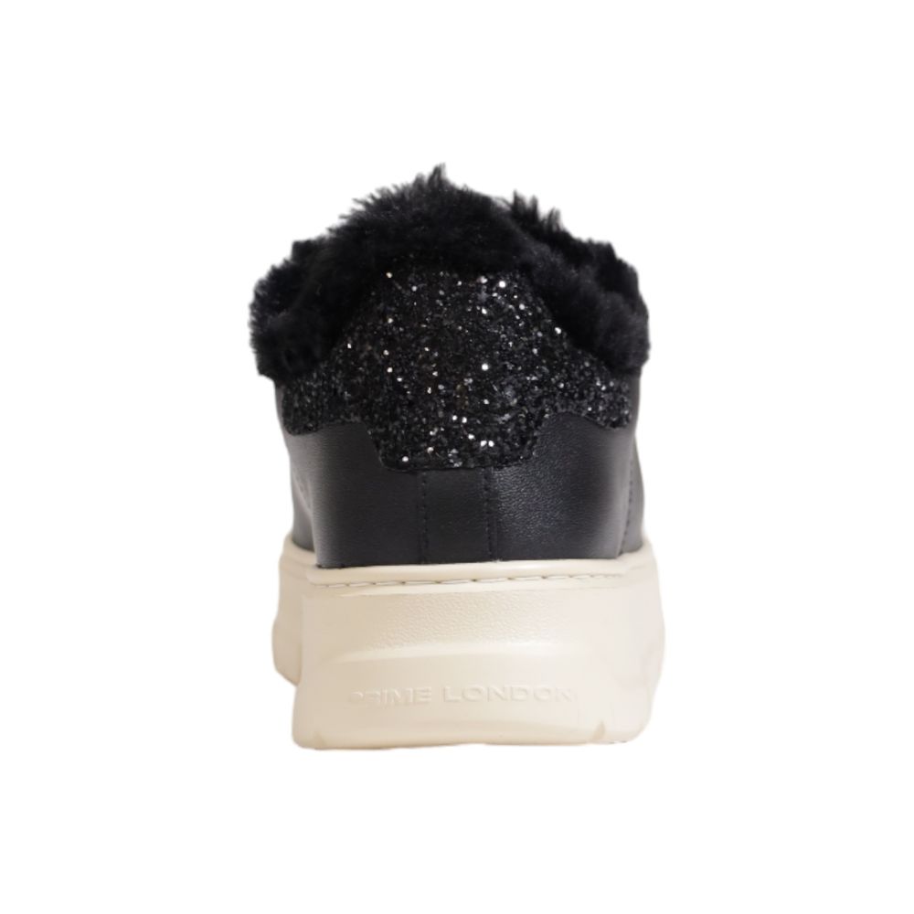 Crime London Black Leather Chunky Sneakers Crime London