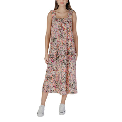 B.Young Multicolor Cotton Long Dress 1728,71956299936,B.Young,Clothing,Dresses - Clothing,IT36|XXS,Long - Dresses - Clothing,Multicolor,New with tags,Women