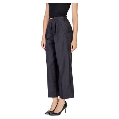 ICHI Black Polyester Casual Pants ICHI