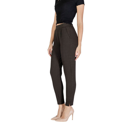 ICHI Brown Polyester Casual Pants ICHI