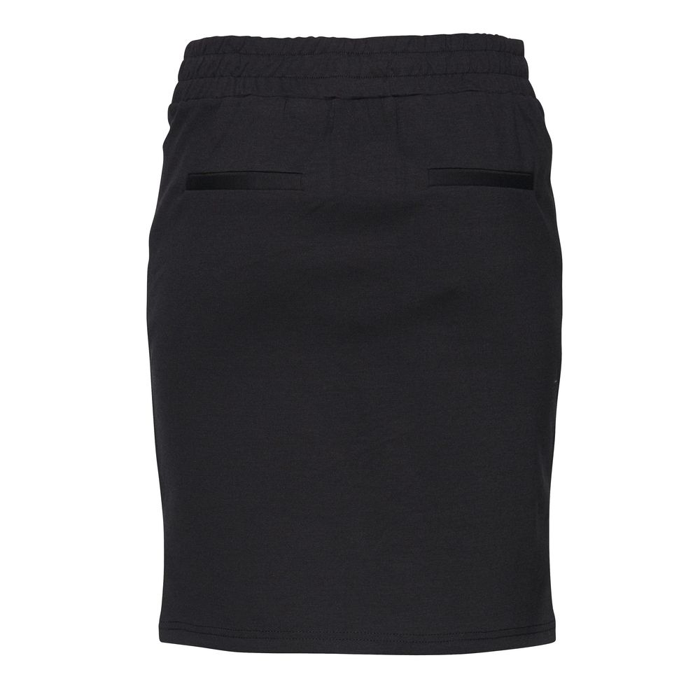 ICHI Black Polyester Mini Skirt ICHI