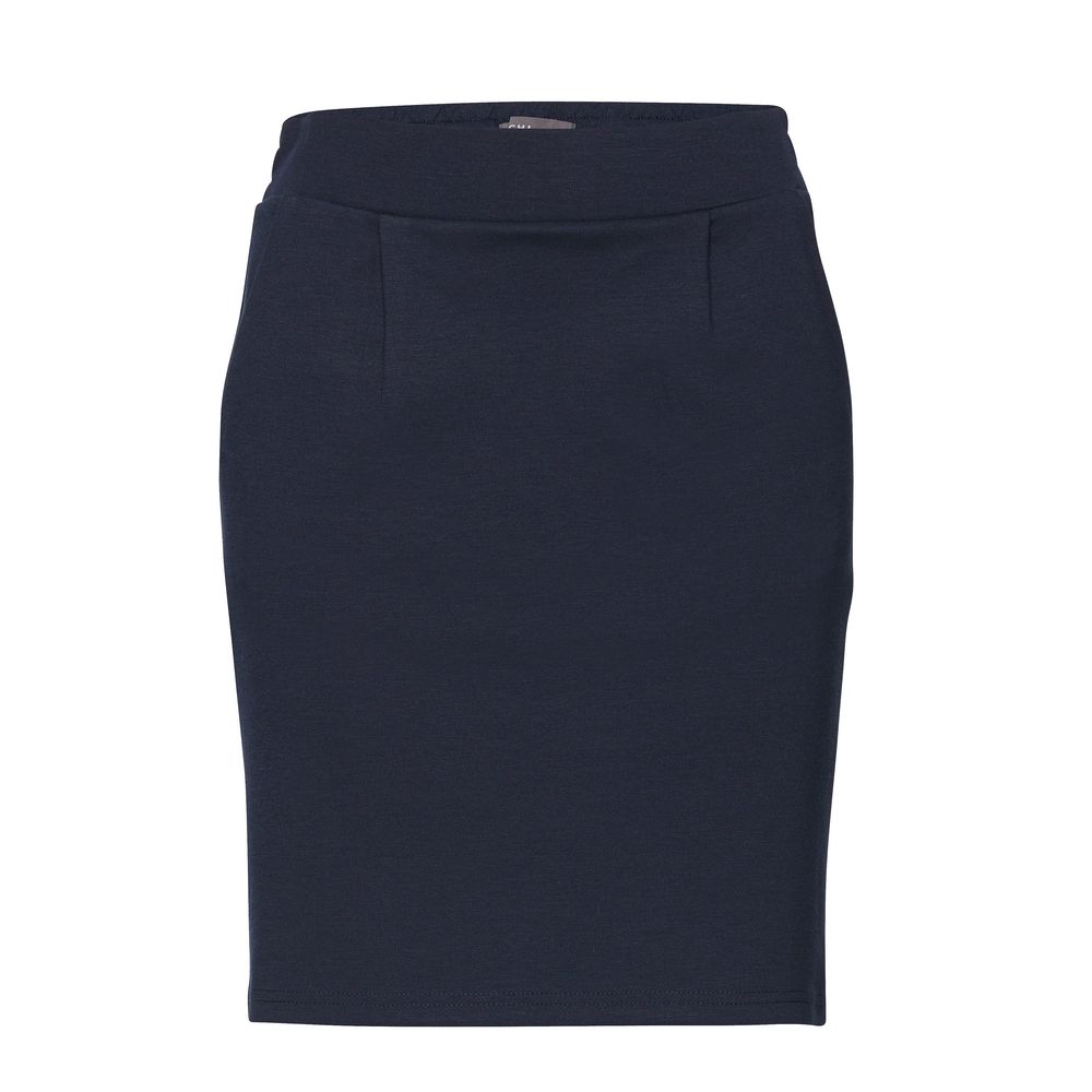 ICHI Blue Polyester Mini Skirt ICHI