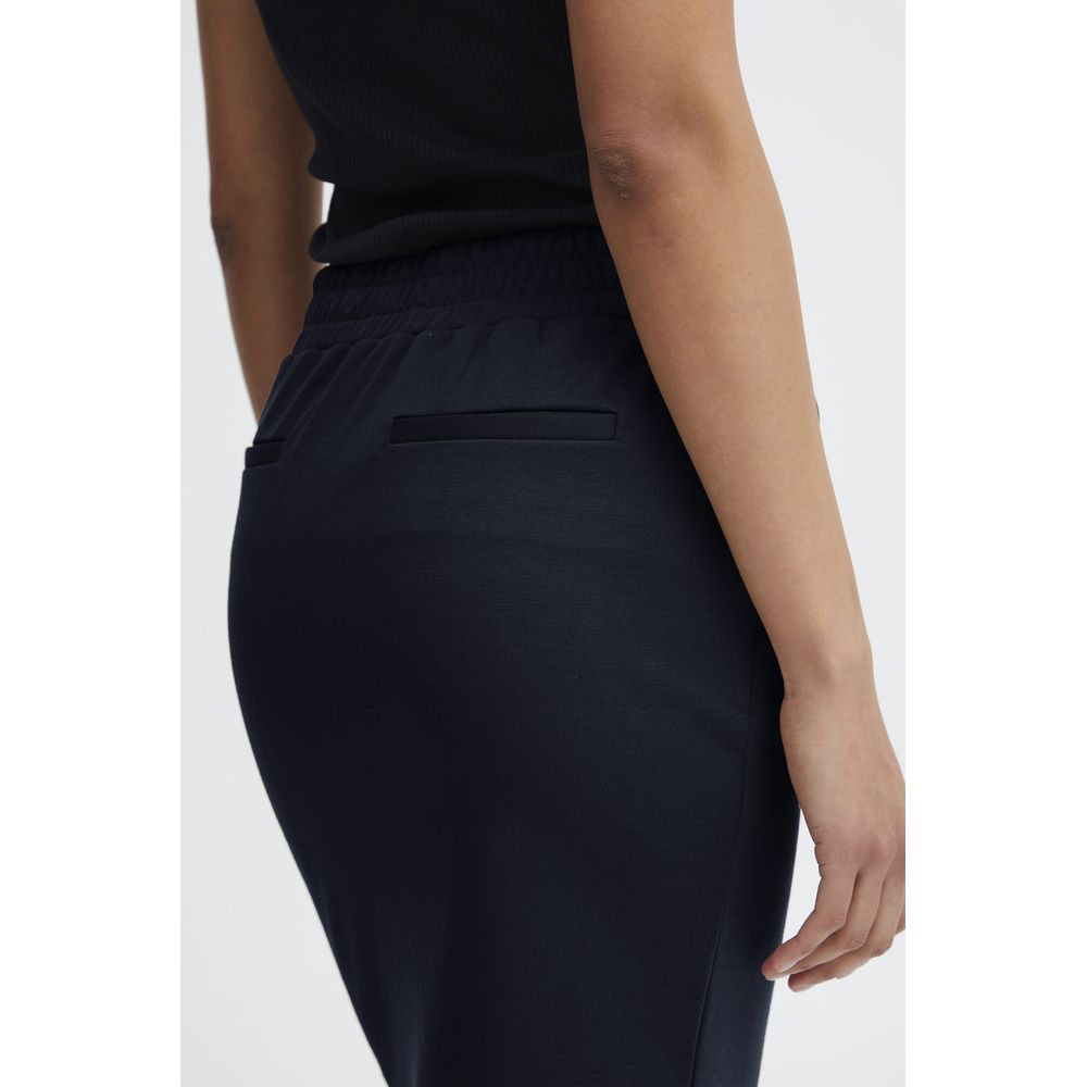 ICHI Blue Polyester Mini Skirt ICHI