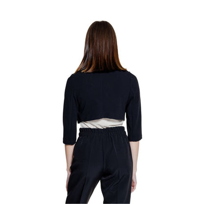 Rinascimento Black Polyester Sleveless Jacket