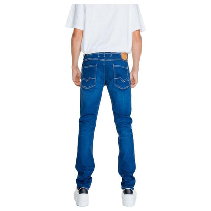 Replay Blue Cotton Relaxed Fit Jeans Replay