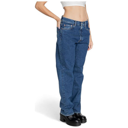 Replay Blue Cotton Mom Jeans