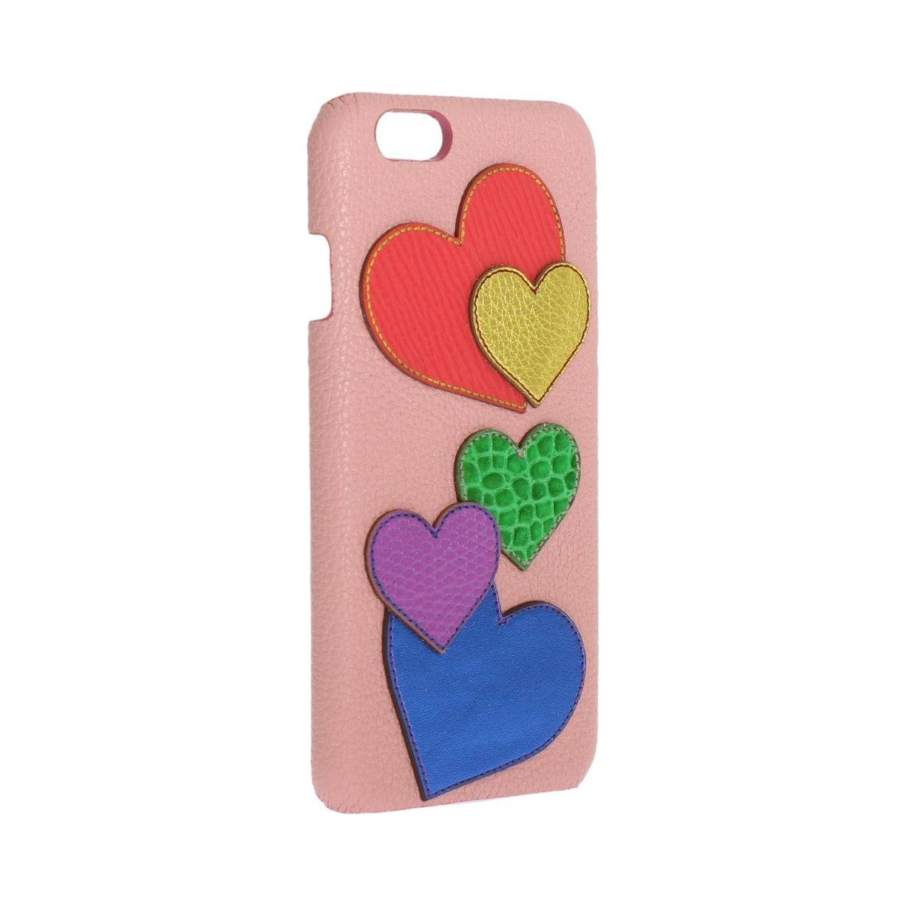 别致的粉色皮革心形装饰手机壳